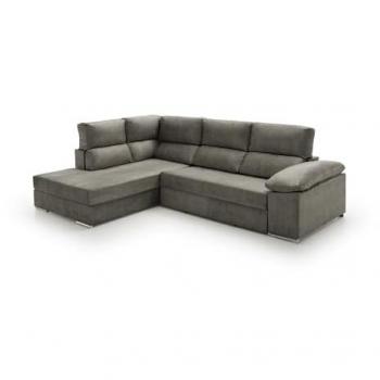 Sofá Cama Chaise Longue Fiorella Alta Gama Tostado Izquierda 285x200x105