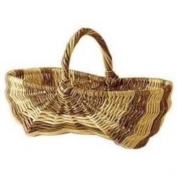 Aubry Gaspard AG1342 - Cesta de Mimbre, 43 x 29 x 14-27 cm, diseño a Rayas