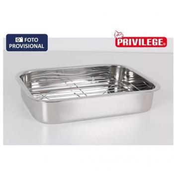 Bandeja rectangular honda con grill de 33x24cm de la marca Privilege
