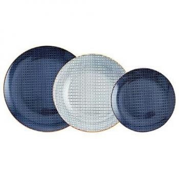 BIDASOA BLUE MOON - Vajilla Porcelana 18 Piezas-6 Personas