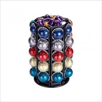 Bagoo Soporte de carrusel para cápsulas de café Nespresso Vertuoline Rotación de 360 grados con almacenamiento adicional central Vertuo Cápsulas