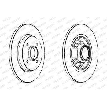 Disco de freno FERODO DDF1735-1 para CITROËN C4 Picasso, C4, Berlingo, DS5, DS4 y PEUGEOT Partner, 308, 3008, 5008