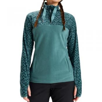 Roxy Forro Polar Sayna con Media Cremallera para Mujer, Color Sea Pine, Estándar
