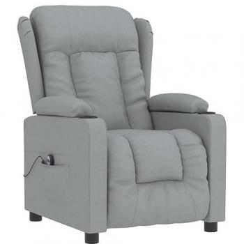Sillón reclinable eléctrico en tela gris claro Vidaxl