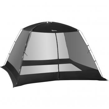 Carpa de Jardín Outsunny 3x3x2 m con Mosquiteras y Puerta - Negro