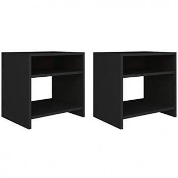 SengentoStyle Nachtkastjes 2 st 40x30x40 cm spaanplaat zwart