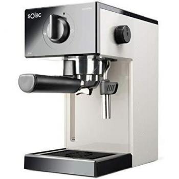 Solac CE4505 Squissita Easy Ivory - Cafetera espresso, 20 bar, Double Cream, Para Espresso y Cappuccino, 1050 W, Portafiltros 1 ó 2 cafés, Monodosis/molido, Vaporizador de acero inox, 1.5 l, Marfil