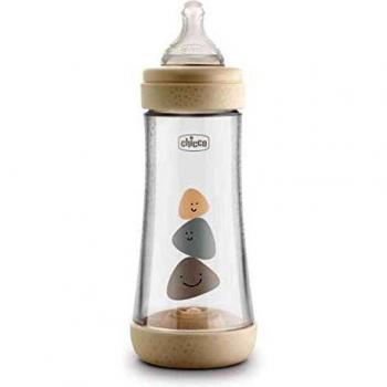 Chicco Perfect5 Silicone Bottle 300ml Fast Flow 4m+ Natural