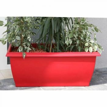 Maceta Riviera Rojo Plástico Rectangular 80 x 40 cm