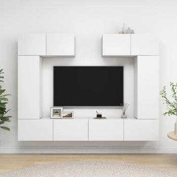 Set de Muebles para TV 6 Piezas Blanco en Madera de Ingeniería