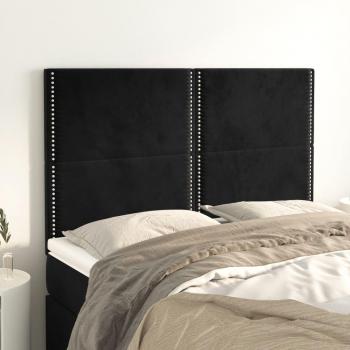 Cabeceros 4 piezas negro 72x5x78/88 cm terciopelo Vidaxl