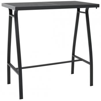 vidaXL Garden Bar Table Black 110x60x110 cm Tempered Glass