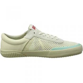 Beige Cotton Leather Women's Sneakers - CAMPER Peu Rambla Size 37/7