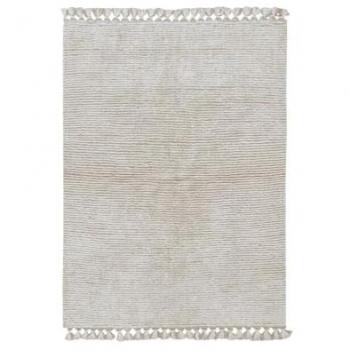 Alfombra Lavable de Lana Gris 120 x 170 cm - Hecha a Mano, Tintes No Tóxicos