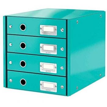 Leitz Buc de cajones, 4 cajones, A4, Turquesa, Click and Store, 60490051