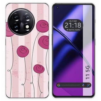 Funda de Silicona para Oneplus 11 5G con Diseño de Flores Vintage