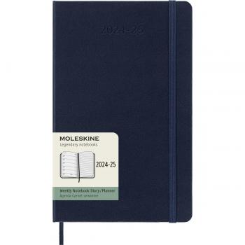 Agenda Moleskine 18 meses 2024-2025 semana vista tapa dura azul zafiro