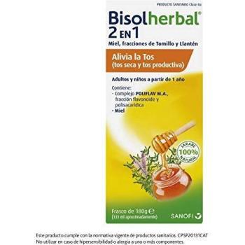 Bisolherbal 2-in-1 Cough Syrup with Honey, Thyme, and Plantain - 180g
