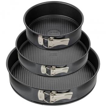 Set de 3 moldes desmontables redondos Zenker Black Metallic - 20, 24 y 28 cm