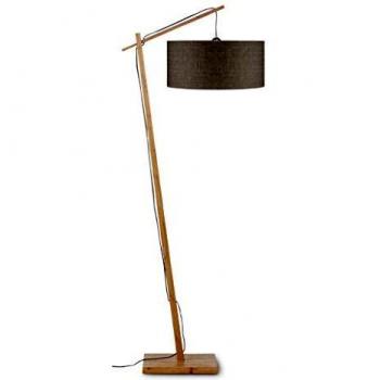 Lámpara de Pie Andes en Bambú y Linóleo Oscuro E27 176 cm