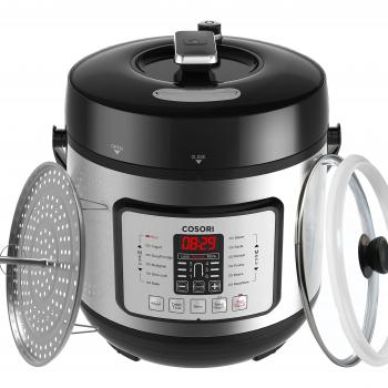 COSORI C2126-PC Olla a Presión Programable Eléctrica, Olla Express 7 en 1 Multifuncional, 6 Niveles de Presión, Olla Arrocera Cocción Lenta, con Libro de Receta, Capacidad 6L/1000W, Acero Inoxidable