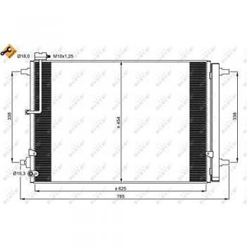 Condensador de aire acondicionado NRF 350059 con deshidratador EASY FIT