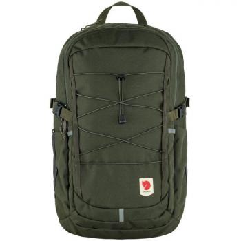 Mochila Fjällräven Skule 28L Verde Oscuro, Capacidad de 28 litros, Diseño ergonómico, Material resistente al agua, Compartimento principal con cierre, Bolsillos laterales para botellas, Correas ajust