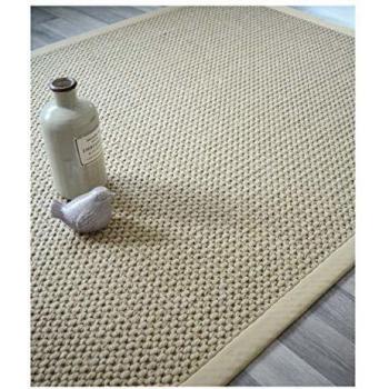 Alfombra de Lana y Sisal Albury Grège con Ganse de Algodón - 200 x 290 cm