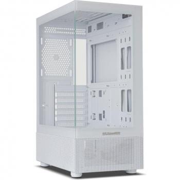 Nox Hummer Vision ATX Mid Tower Case White with Tempered Glass Side and Front Panels, Space for 5 Fans, Compatible with Graphics Cards up to 300mm, USB 3.0