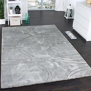 Paco Home Alfombra Unicolor De Diseño con Ribetes Acabados A Mano Gris, tamaño:160x230 cm