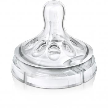 Philips Avent SCF654/27 -  2 Tetinas Naturales de flujo rápido con 4 agujeros, 6m+