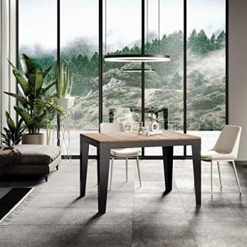 Mesa Extensible 90x160/420 cm Flame Evolution Roble Natural Estructura Antracita