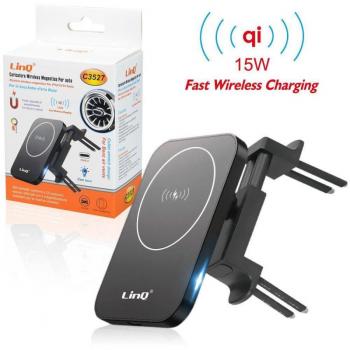 Cargador Inalámbrico de Coche Qi 15W para Smartphone con Luz y Toma de Aire Mercedes Benz Modelo C3527