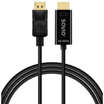 Adaptador de Cable de Vídeo Savio CL-189 1,5 m DisplayPort a HDMI 4K 60 Hz