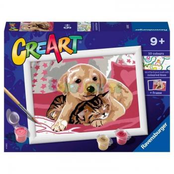 Kit de Pintura por Números CreArt serie E Sobre la Manta con Tabla Preimpresa, Pincel y Colores
