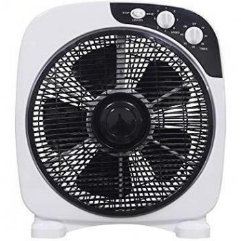 INFINITON VENTILADOR DE SUELO BOX-53B Blanco - 60W - 3 Velocidades – Rejilla oscilante - Motor de Aluminio – Silencioso - Temporizador