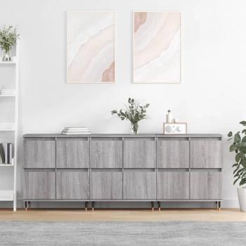 Aparador Sonoma de madera contrachapada gris multicapa en 3 piezas