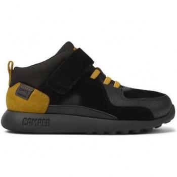 Zapatillas de piel de niños con cordones en negro