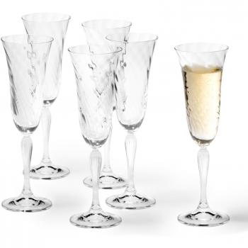 Leonardo Volterra - Juego de 6 Copas de Cava, Transparente