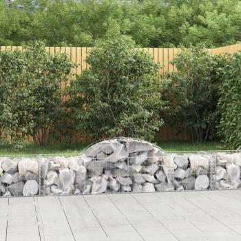 Cestas de gaviones vidaXL 3 uds forma de arco hierro dimensiones 200 x 30 x 80/100 cm, 200 x 30 x 160/180 cm, 200 x 30 x 180/200 cm