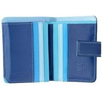 DUDU Cartera Mujer RFID pequeña de Piel colorada Porta Tarjetas Azul