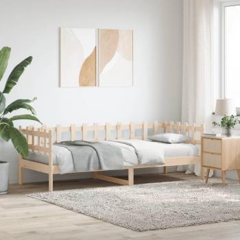Sofá cama 90x200 cm de madera maciza de pino sin colchón Marrón