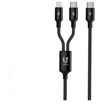 Cable Uni USB Tipo C a USB Tipo C y Lightning