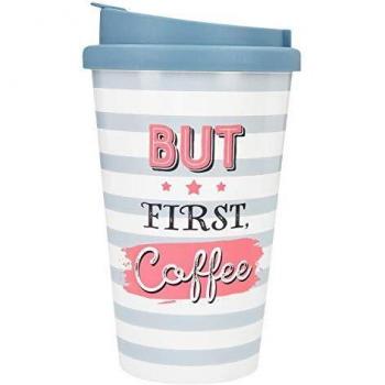 Depesche 2180.007 To-Go - Vaso de plástico con texto en inglés (350 ml), multicolor