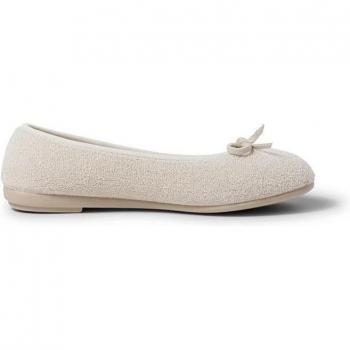Zapatillas de casa abiertas para niña estilo bailarina de rizo toalla