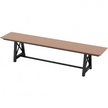 Costway 3-4 Person Outdoor HDPE Bench with Metal Frame
