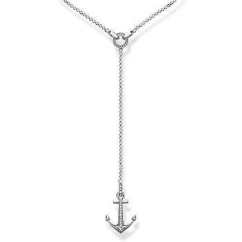 Thomas Sabo Love Anchor Y-Shaped Necklace, Type: Necklace, Brand: Thomas Sabo, Model: Chain Anchor KE1853-051-14-L45v, Color: Gray, Gender: Female, Size: ONE SIZE