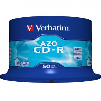 CD-R Verbatim Data Life Plus 700MB 52x Velocidad, Paquete de 50 Piezas