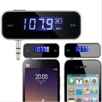 Mini Transmisor FM Inalámbrico para Coche con Reproductor MP3, Conector 3.5mm, Cargador y Adaptador de Radio