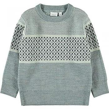 NMMWHOOPI LS TOP XIX - Jersey de lana para niño gris/naranja 92 cm